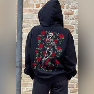 Simply Love Simply Love Rose and Skeleton Graphic Hoodie